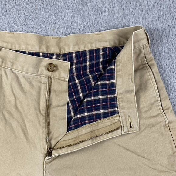 L.L. Bean Natural Fit Flannel Lined Pants Men's 34x29 Beige Outdoors Cotton - Picture 3 of 10